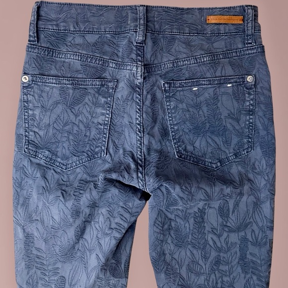 Pilcro and the Letterpress Women's Slate Blue Floral Debossed Skinny Pant 26P - Picture 10 of 13